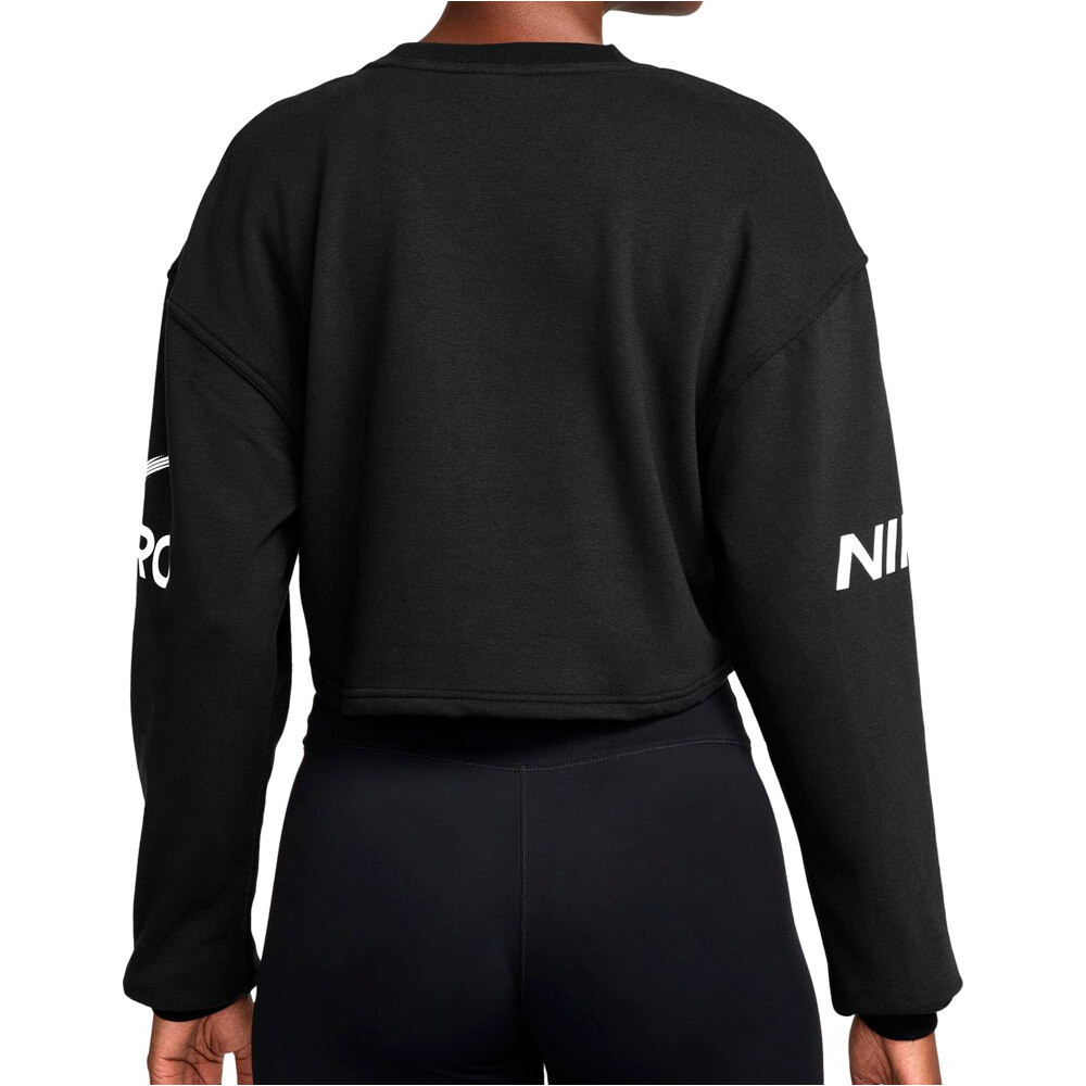 Nike sudaderas deportivas mujer W NP DF FLC CREW TT GRX vista trasera