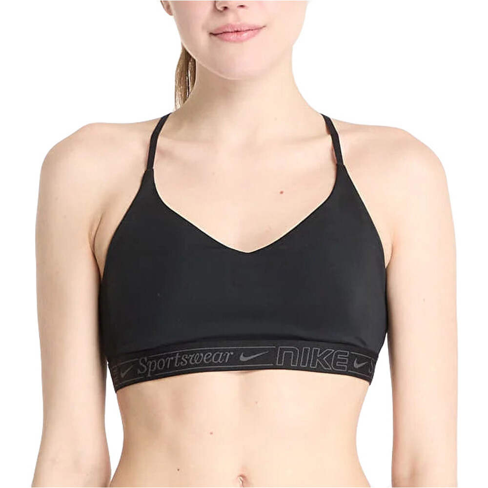Nike sujetadores deportivos W NK DF INDY BRA GLS vista frontal