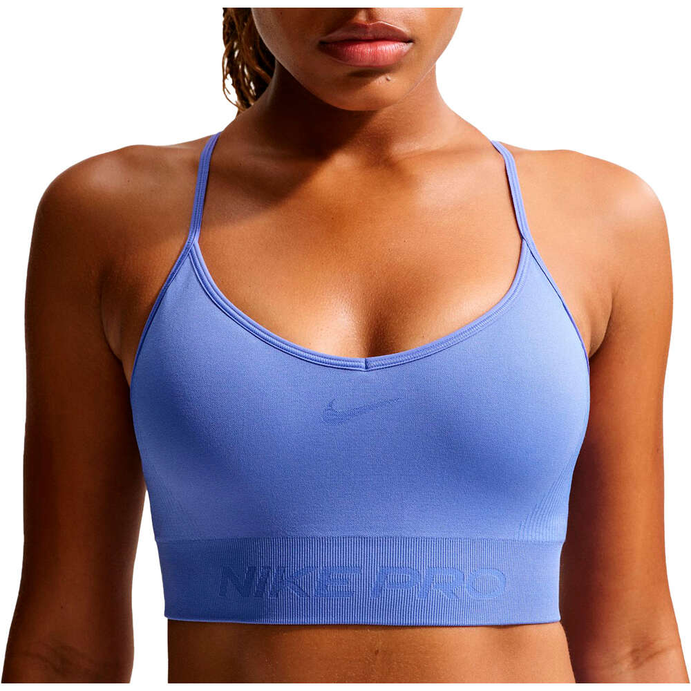 Nike sujetadores deportivos W NP DF SMLS LS BRA vista frontal