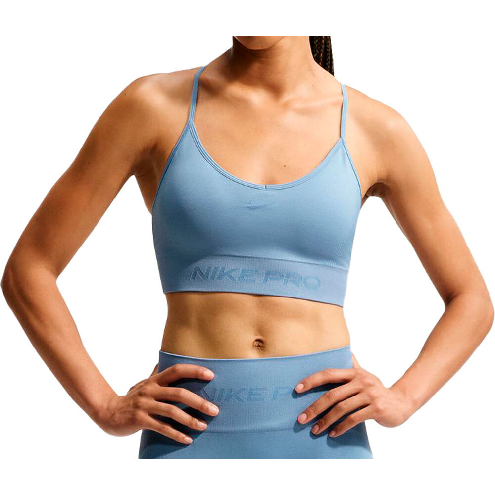 Nike sujetadores deportivos W NP DF SMLS LS BRA vista frontal