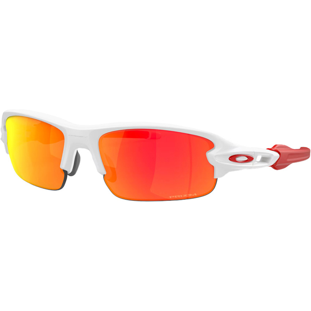 Oakley gafas deportivas infantiles Flak XXS Matte White w/Prizm Ruby vista frontal