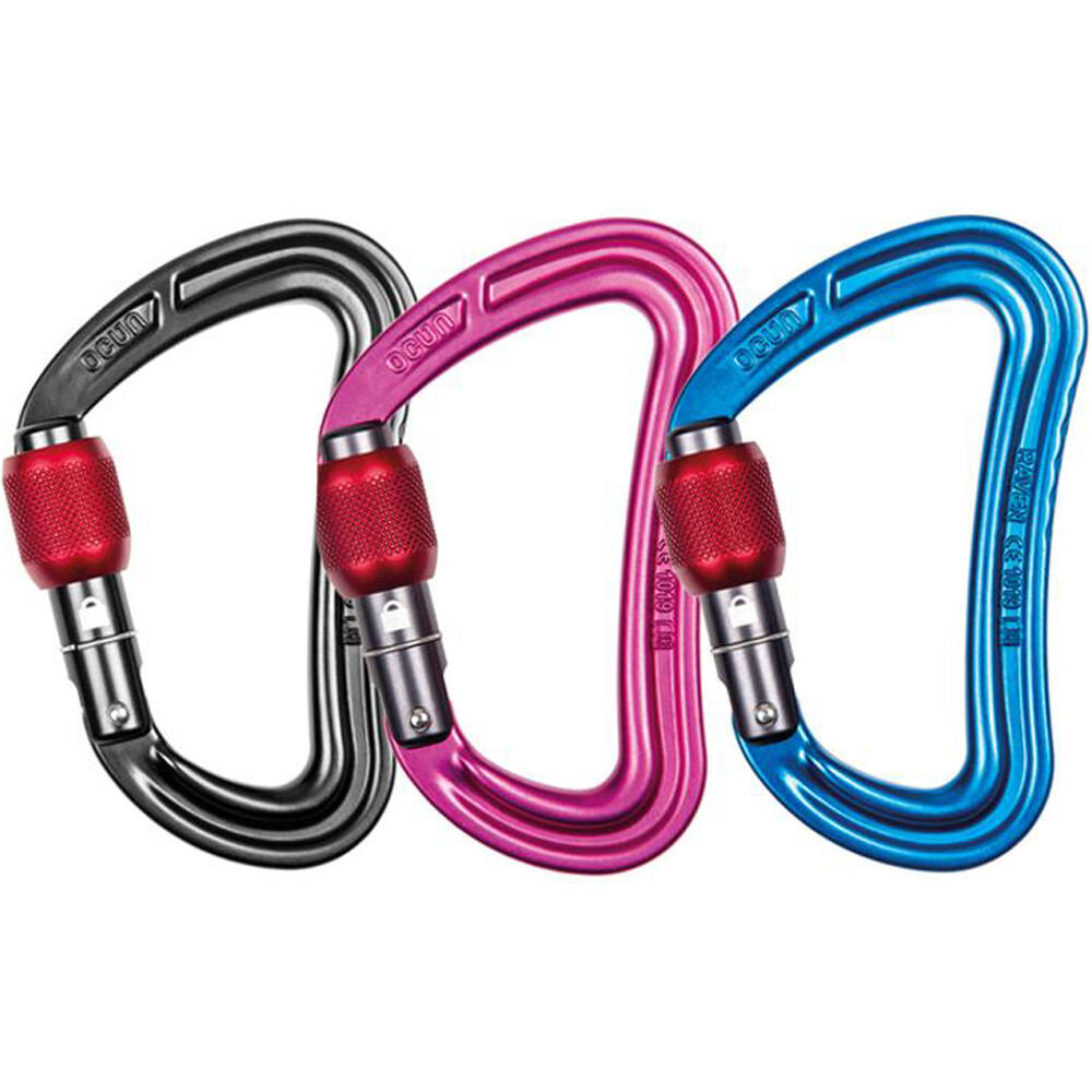 Ocun mosquetón seguridad RAVEN Screw 3-pack vista frontal