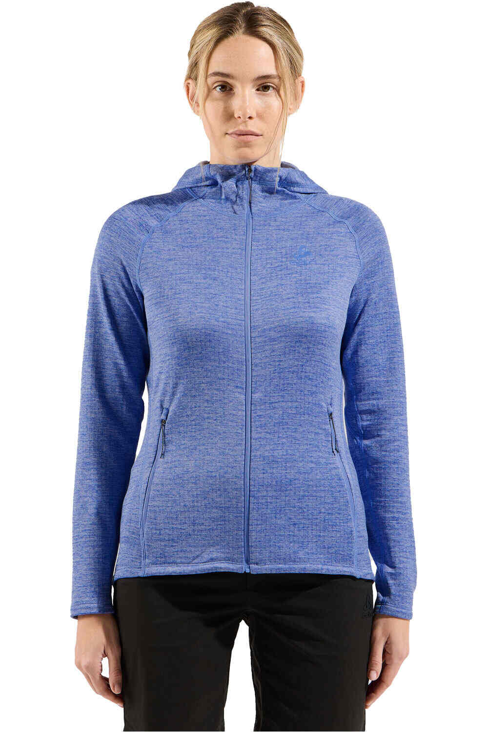 Odlo forro polar mujer Mid layer hoody full zip TENCIA vista frontal