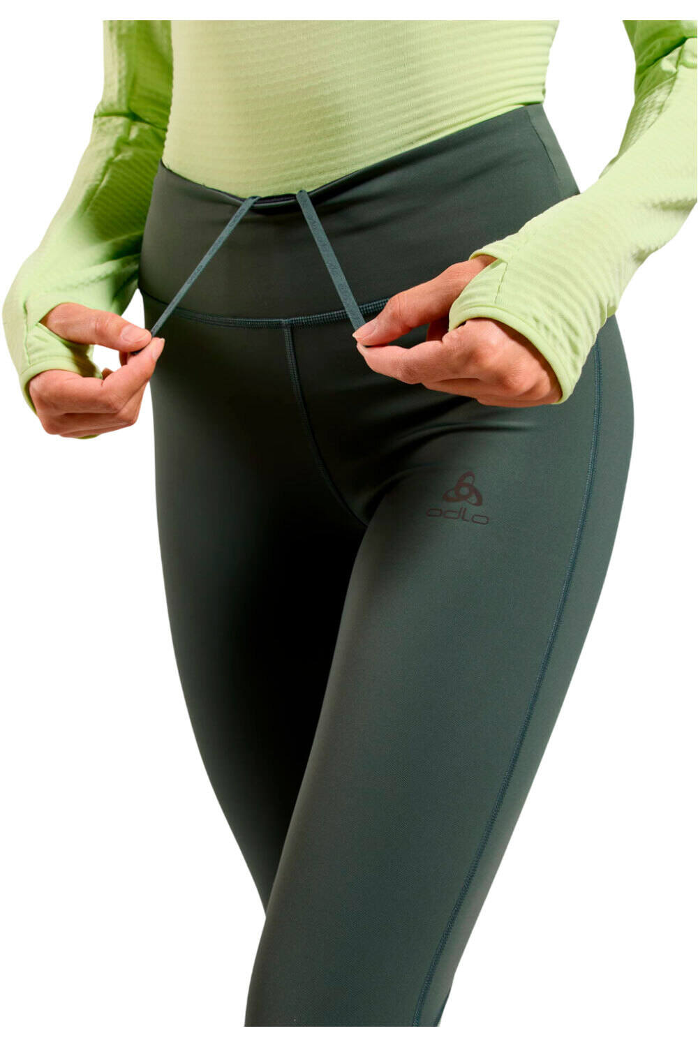 Odlo malla larga running mujer ESSENTIAL THERMAL vista detalle