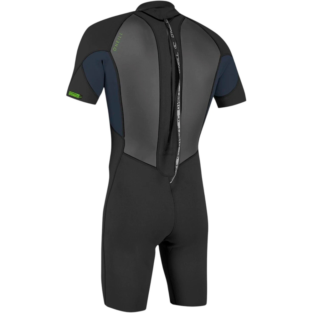 O'Neill traje de neopreno corto niño Youth Reactor-2 2mm Back Zip S/S Spring vista trasera