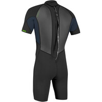 O'Neill traje de neopreno corto niño Youth Reactor-2 2mm Back Zip S/S Spring vista trasera