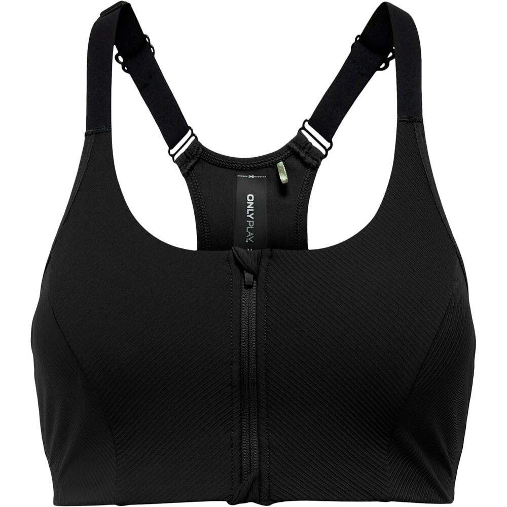 Only sujetadores deportivos ONPJANA-3 ZIP SPORTS BRA NOOS vista frontal