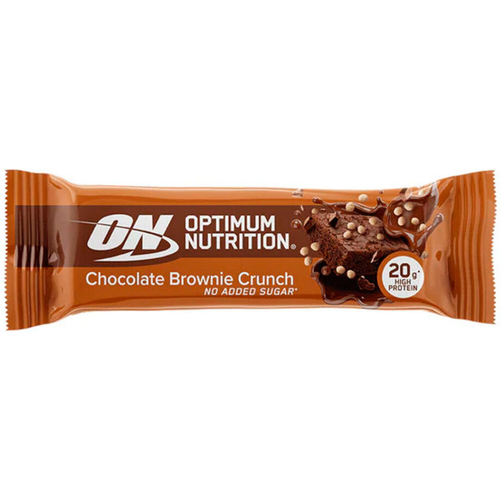 Optimum Nutrition barritas energéticas ON Chocolate Brownie Crunch Bar 65G vista frontal