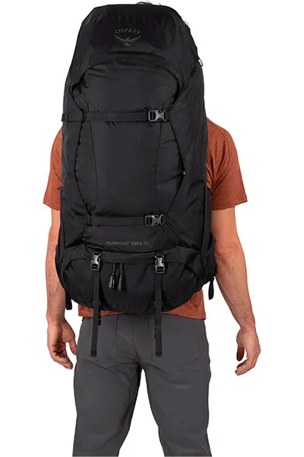 Osprey mochila montaña Farpoint Trek 70 vista frontal