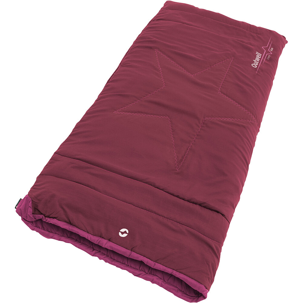 Outwell saco de dormir CHAMP KIDS Deep Red vista frontal