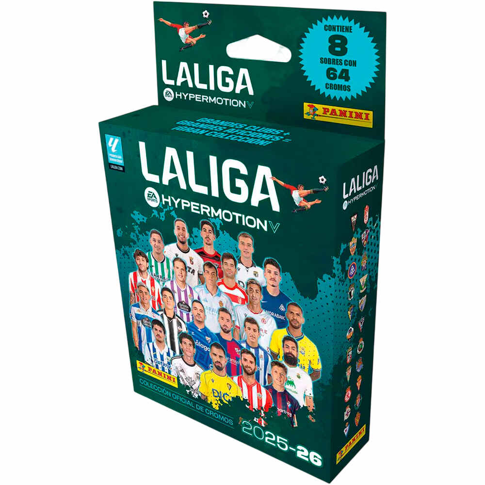 Panini colecciona d.equipo Ecoblister 8 sobres Liga Hypermotion 2025-26 vista frontal