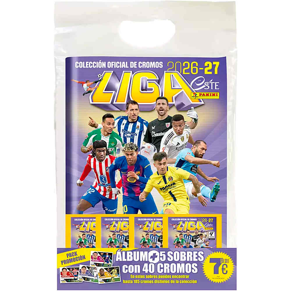 Panini colecciona d.equipo Starter Pack (lbum+ 5 sobres)  Liga Este 2026-2027 vista frontal