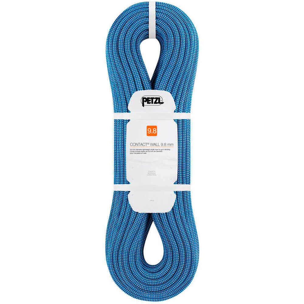 Petzl cuerda escalada CORDE CONTACT WALL 9.8 MM BLEU 30m vista frontal