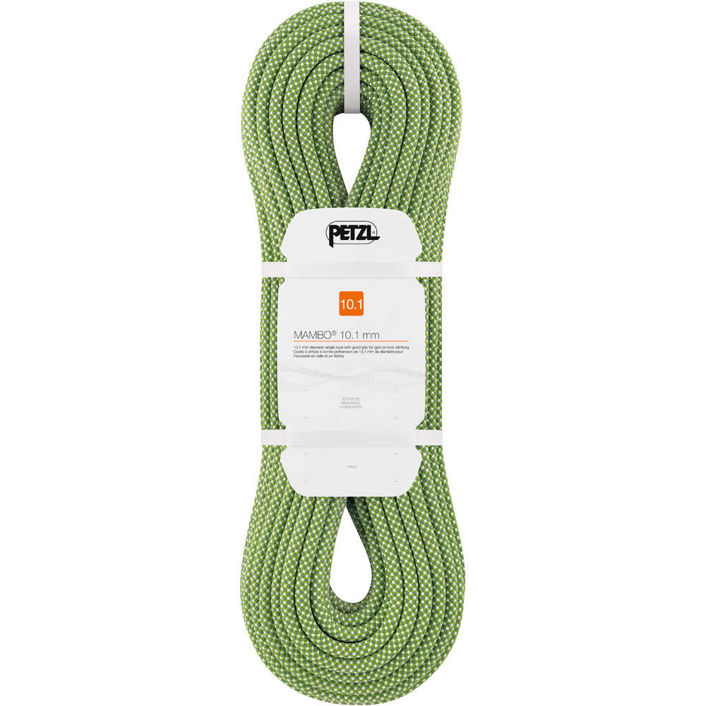 Petzl cuerda escalada CORDE MAMBO 10.1 MM VERTE 60m vista frontal
