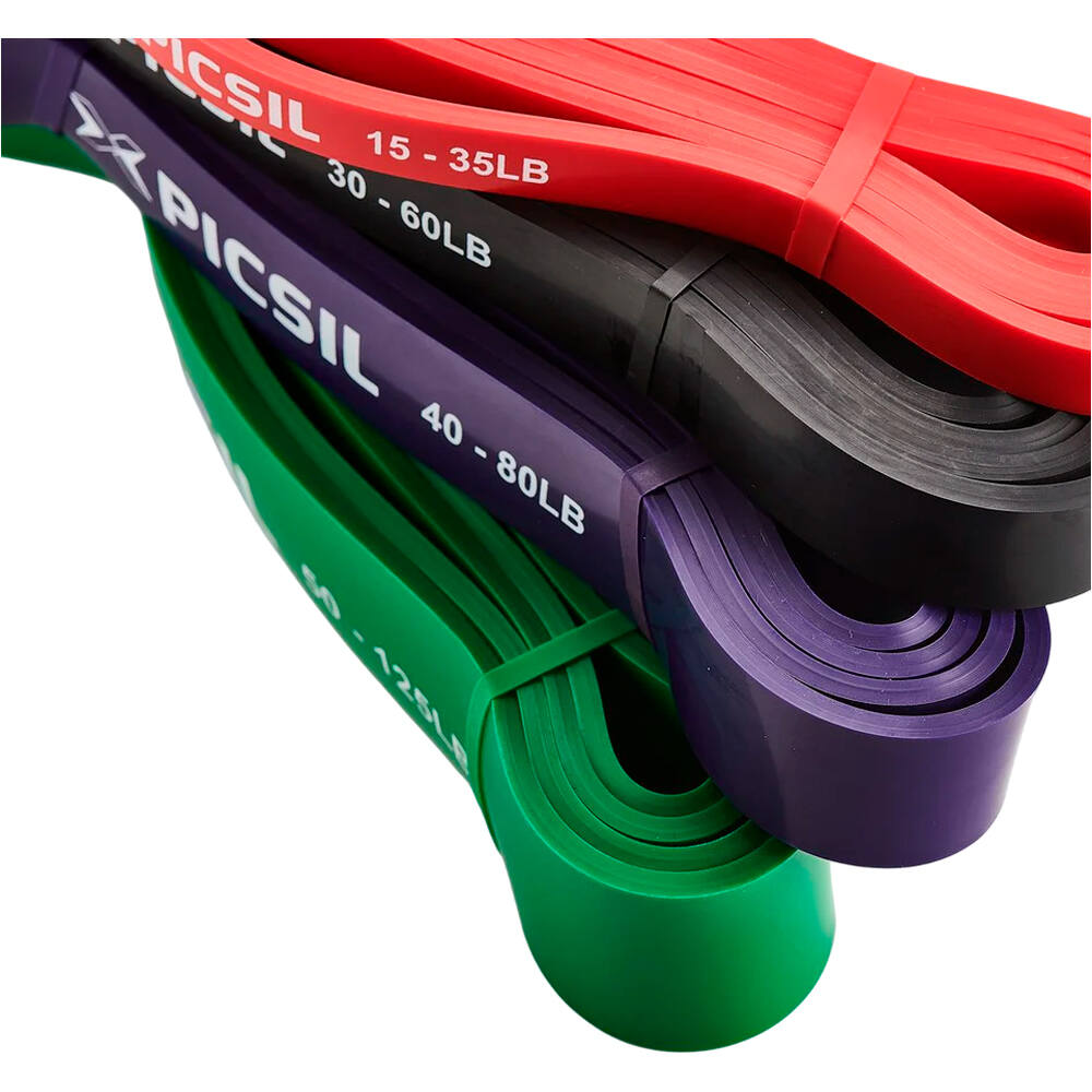 Picsil tensores musculación Resistance Elastic Band Pack - 4 bands 01