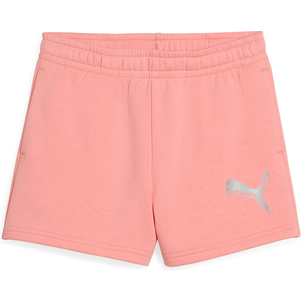 Puma bermuda niña ESS METALLIC Shorts TR G vista frontal