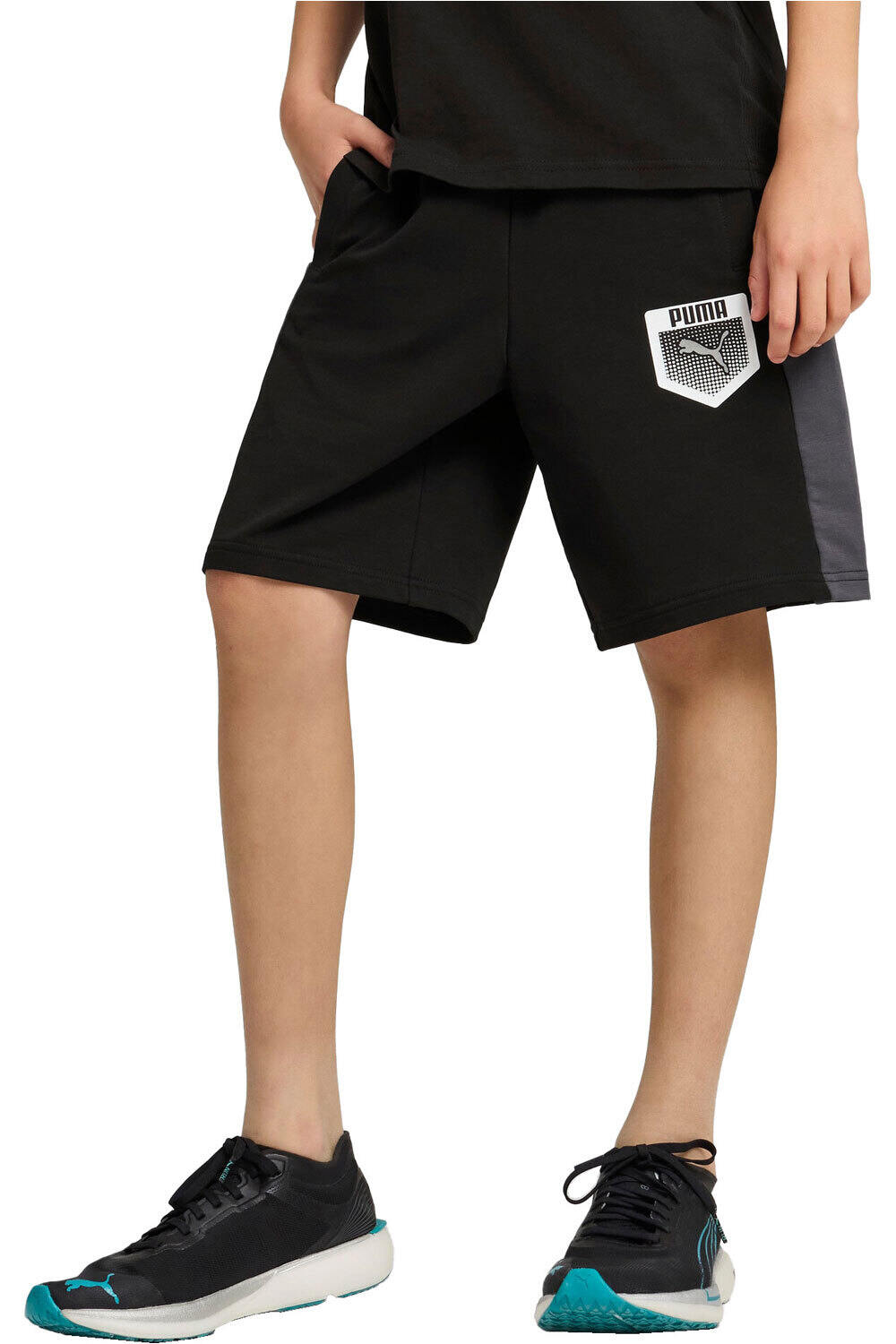 Puma bermuda niño ACTIVE SPORTS Graphic Sweat Shorts TR B vista frontal