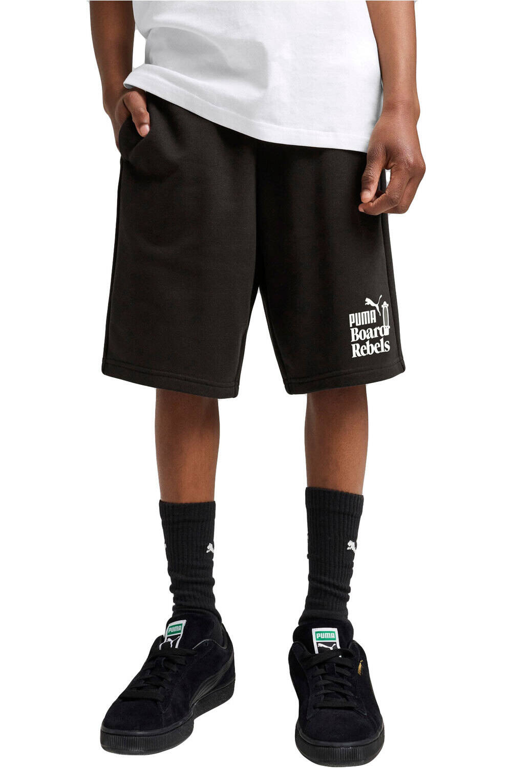 Puma bermuda niño MID90S Long Shorts TR B vista frontal