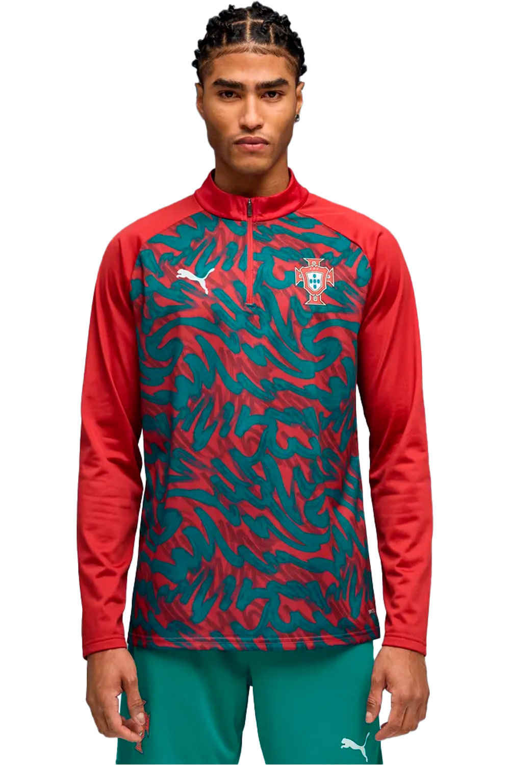 Puma camiseta de fútbol oficiales FPF Warm Up 1/4 Zip vista frontal