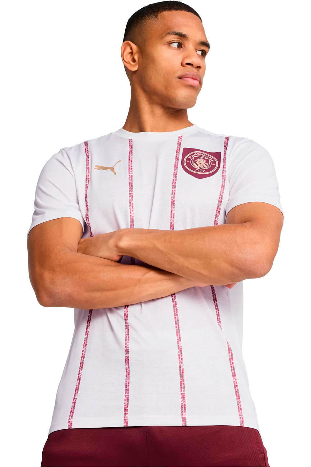 Puma camiseta de fútbol oficiales M.CITY 25 Prematch SS Jersey vista frontal