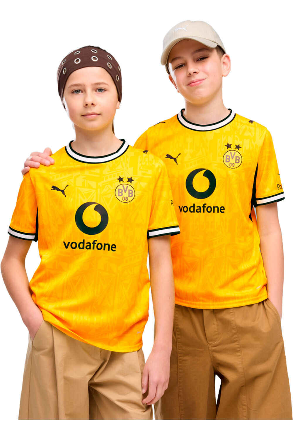 Puma camiseta de fútbol oficiales niño B.DORTMUND  27 JERSEY HOME JR vista frontal