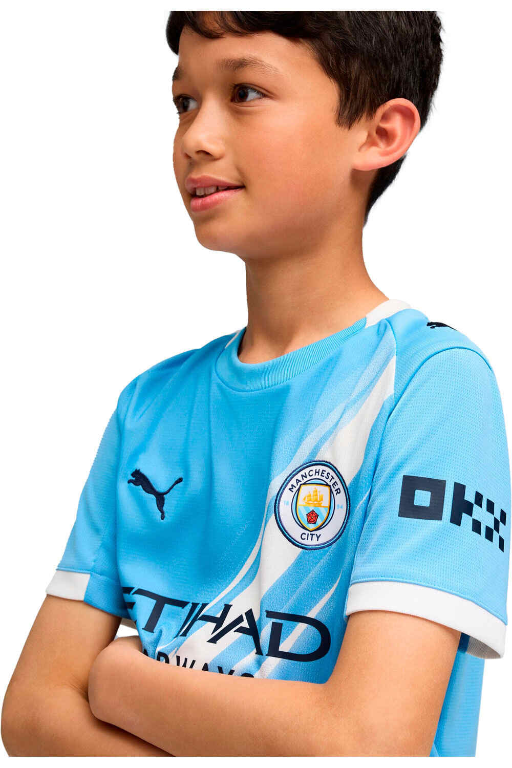 Puma camiseta de fútbol oficiales niño M.CITY 26 HOME JR JERSEY AZ vista detalle