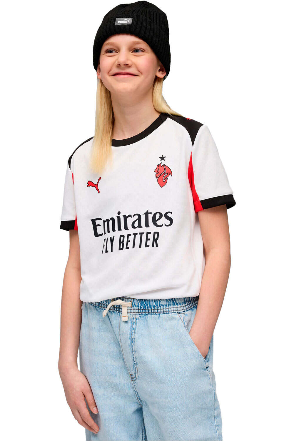 Puma camiseta de fútbol oficiales niño MILAN 26 Away Jersey Repl vista frontal
