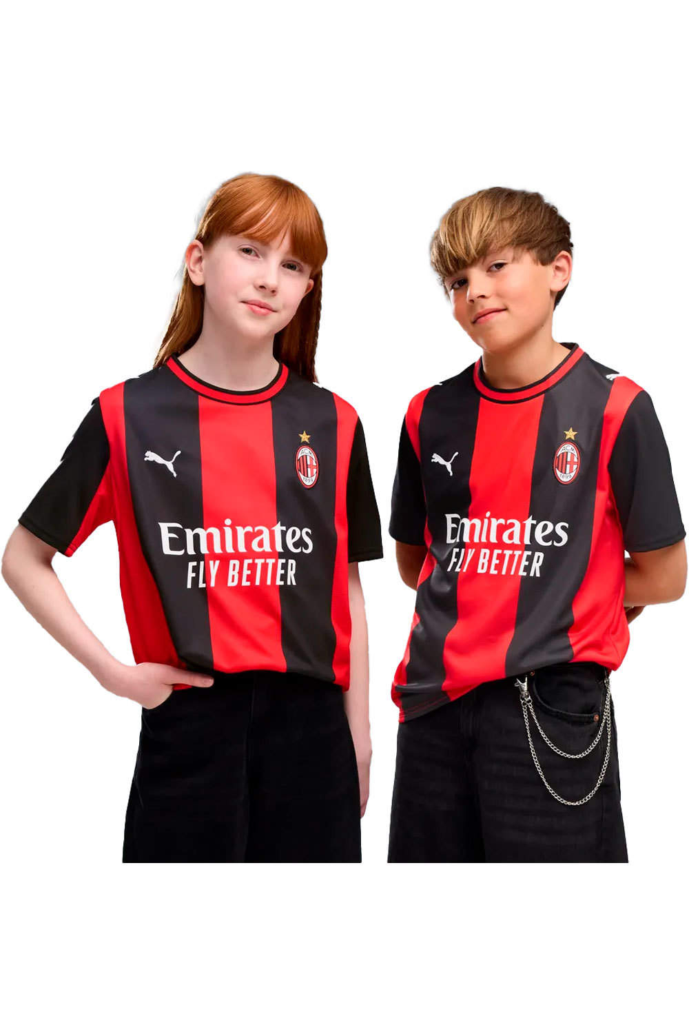 Puma camiseta de fútbol oficiales niño MILAN 27 JERSEY HOME JR vista frontal