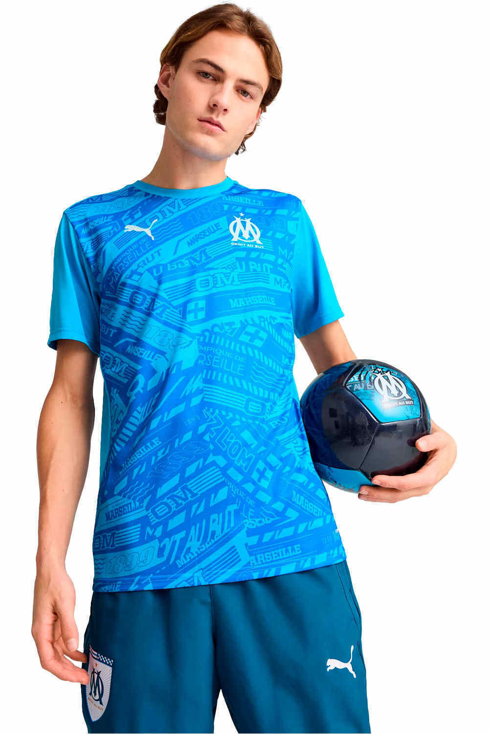 Puma camiseta de fútbol oficiales O.MARSELLA 25 Prematch SS Jersey vista frontal