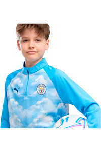 Puma camiseta entrenamiento niño MCFC Warm Up 1/4 Zip vista detalle