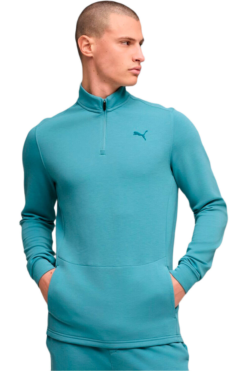 Puma camiseta fitness hombre M Cloudspun 1/4 Zip vista frontal