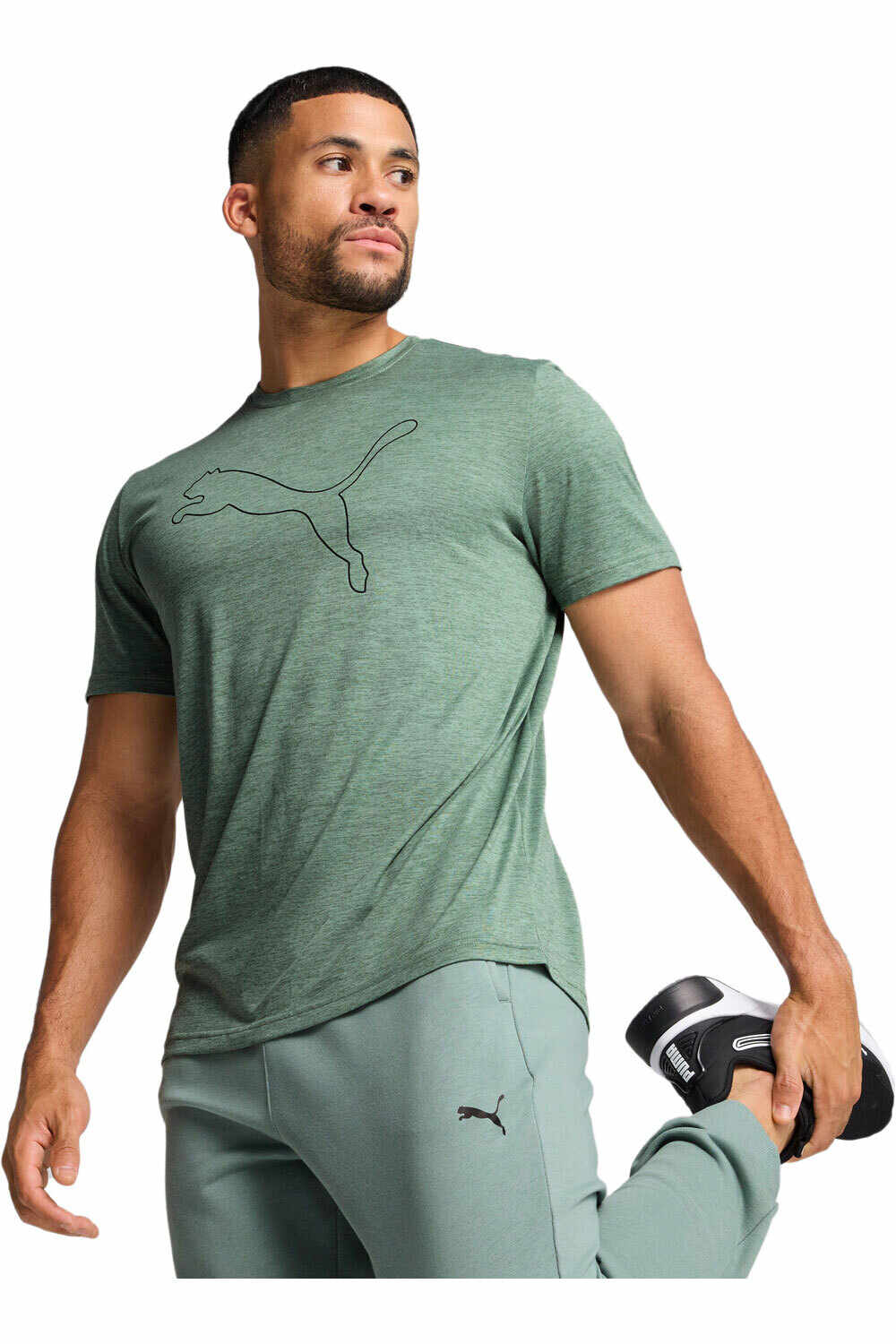 Puma camiseta fitness hombre M TAD ESSENTIAL HEATHER CAT TEE (CF larg vista frontal