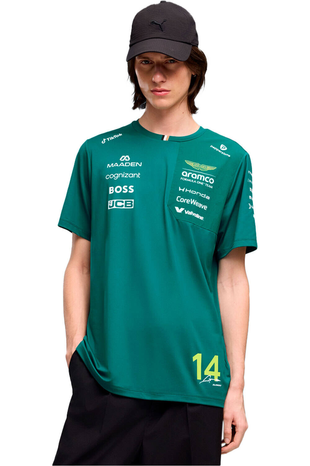 Puma camiseta manga corta hombre AMF1 Replica Alonso vista frontal