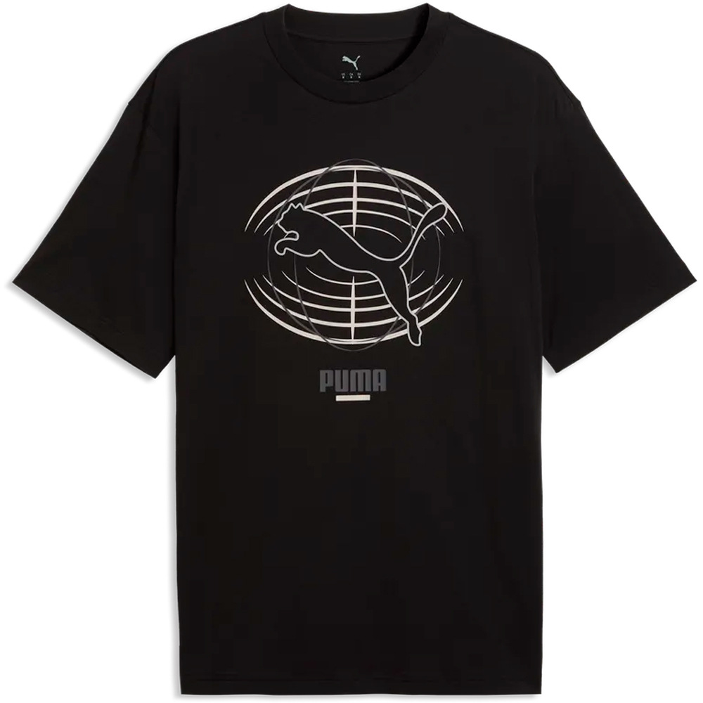 Puma camiseta manga corta hombre PUMATECH Relaxed Gra vista frontal