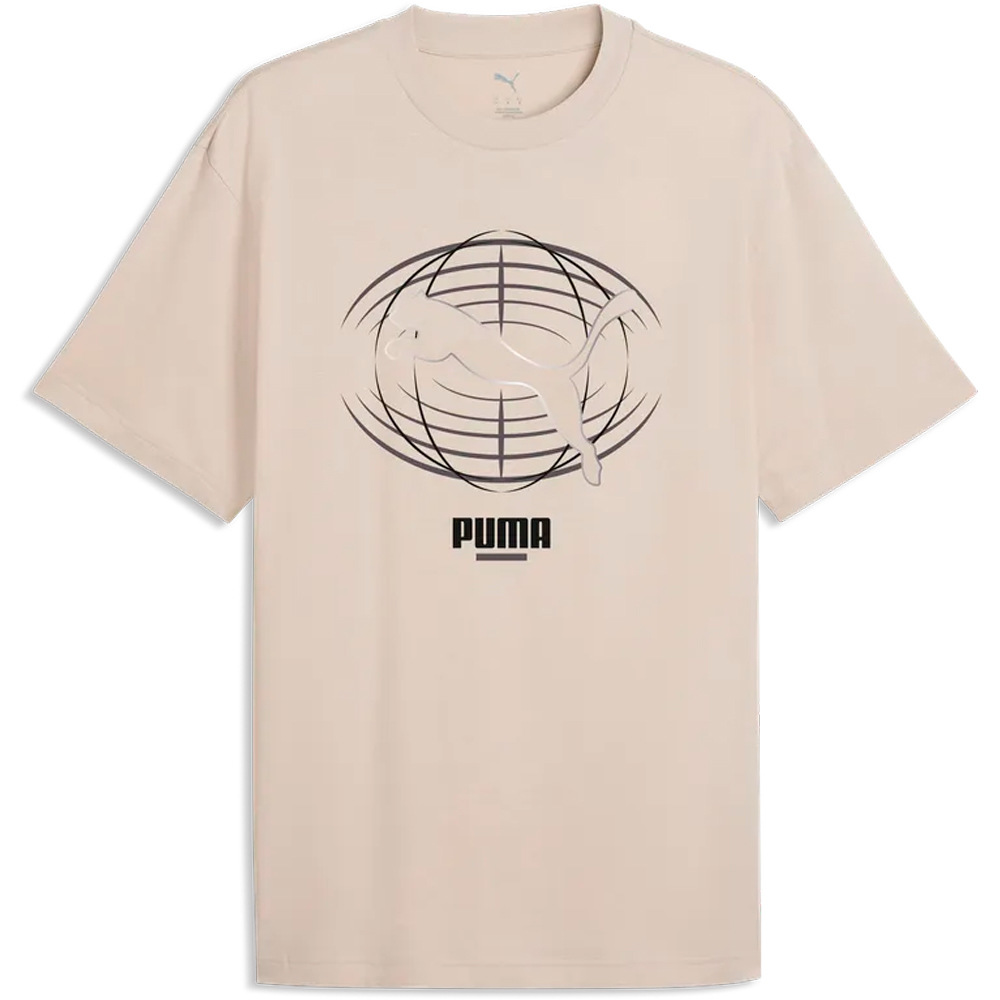 Puma camiseta manga corta hombre PUMATECH Relaxed Gra vista frontal