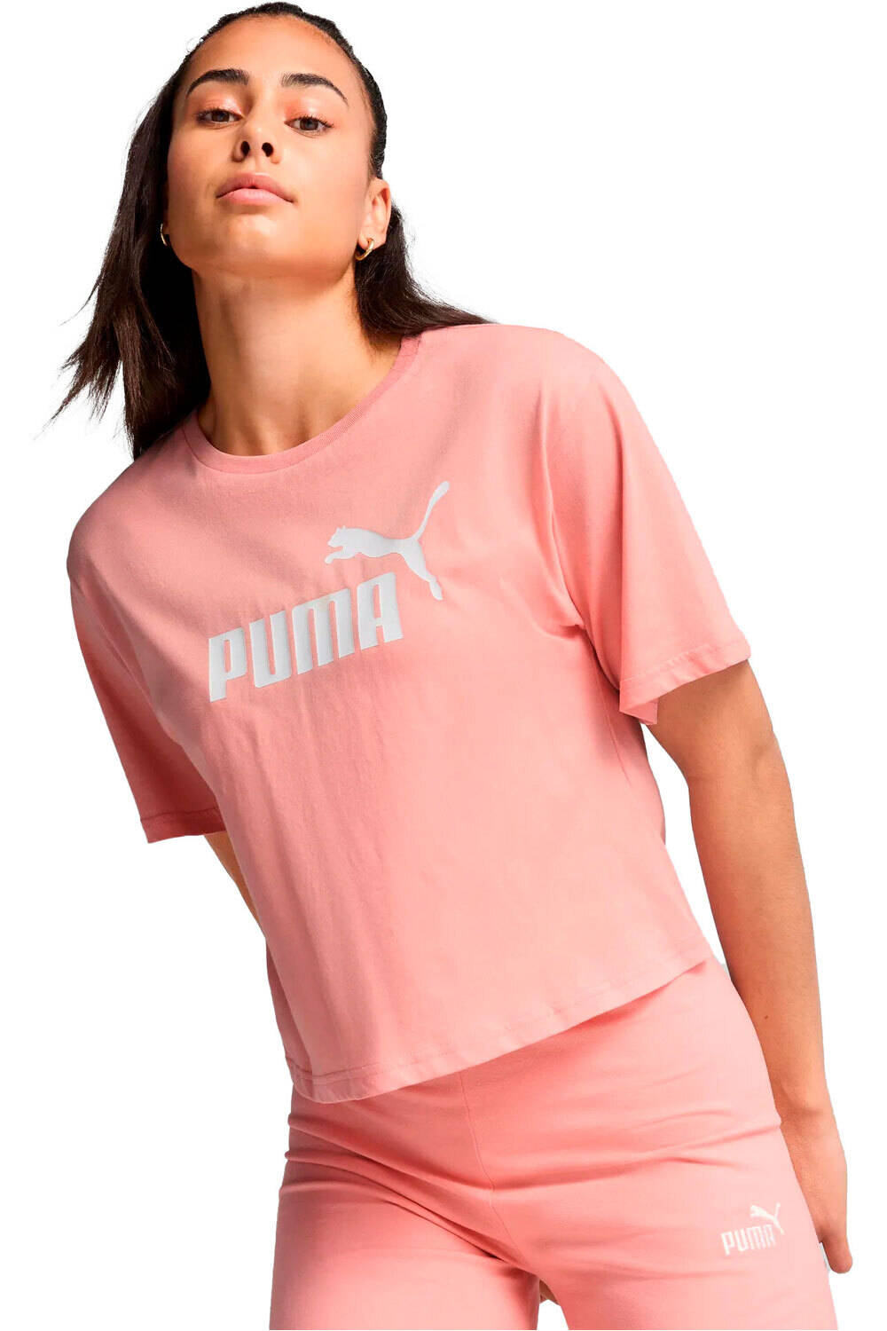 Puma camiseta manga corta mujer ESS Cropped No. 1 Logo Relaxed Tee vista frontal