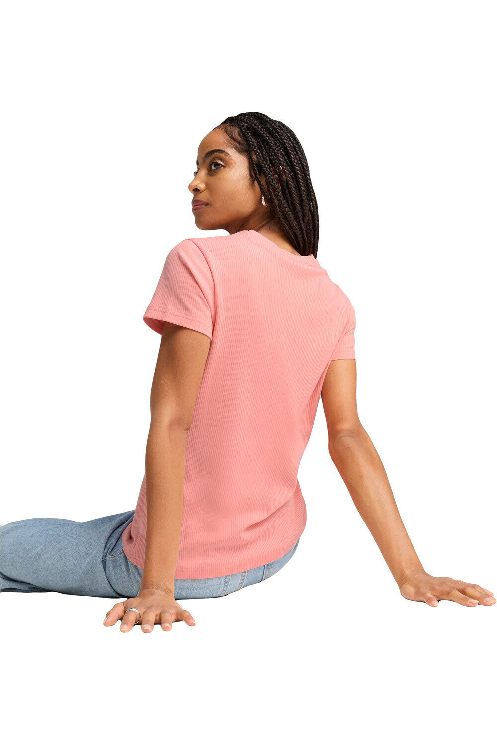 Puma camiseta manga corta mujer ESS ELEVATED Rib Tee vista trasera