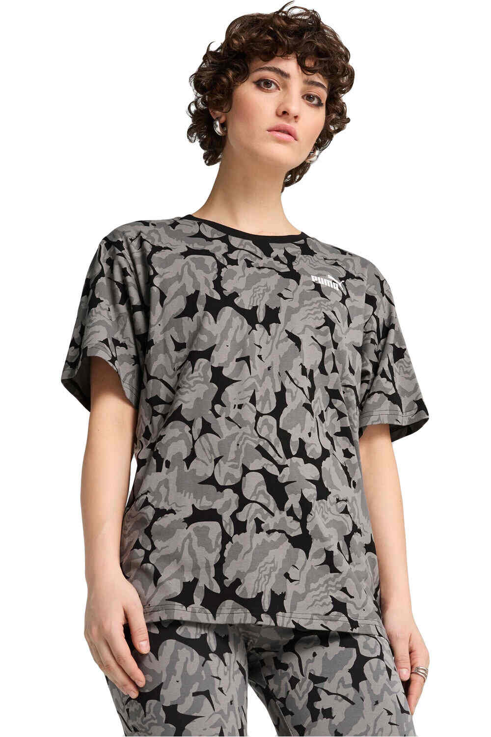 Puma camiseta manga corta mujer ESS NATURE 2.0 Relaxed AOP Tee vista frontal