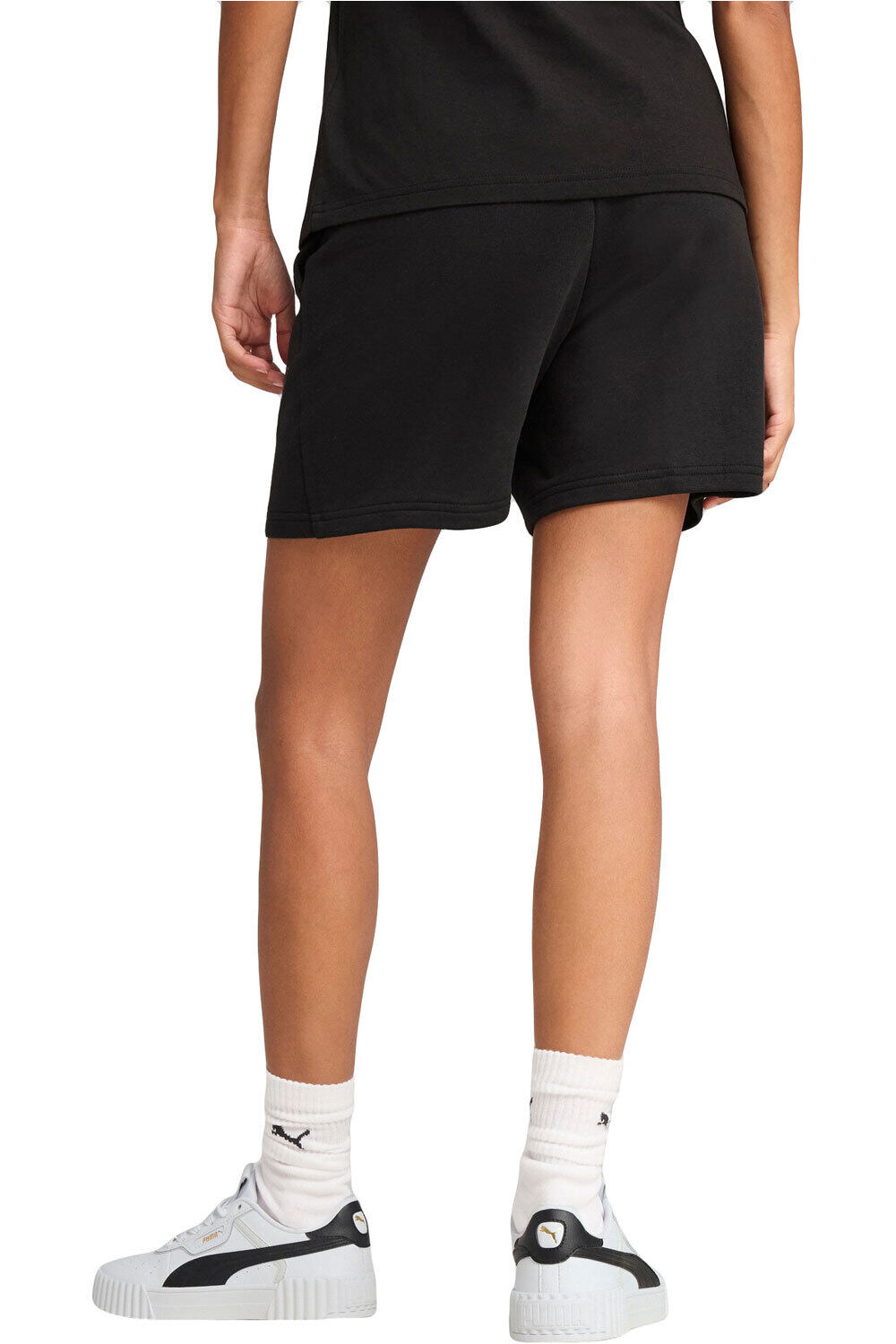 Puma camiseta manga corta mujer ESS SCRIPT High-Waist Shorts 5 vista trasera