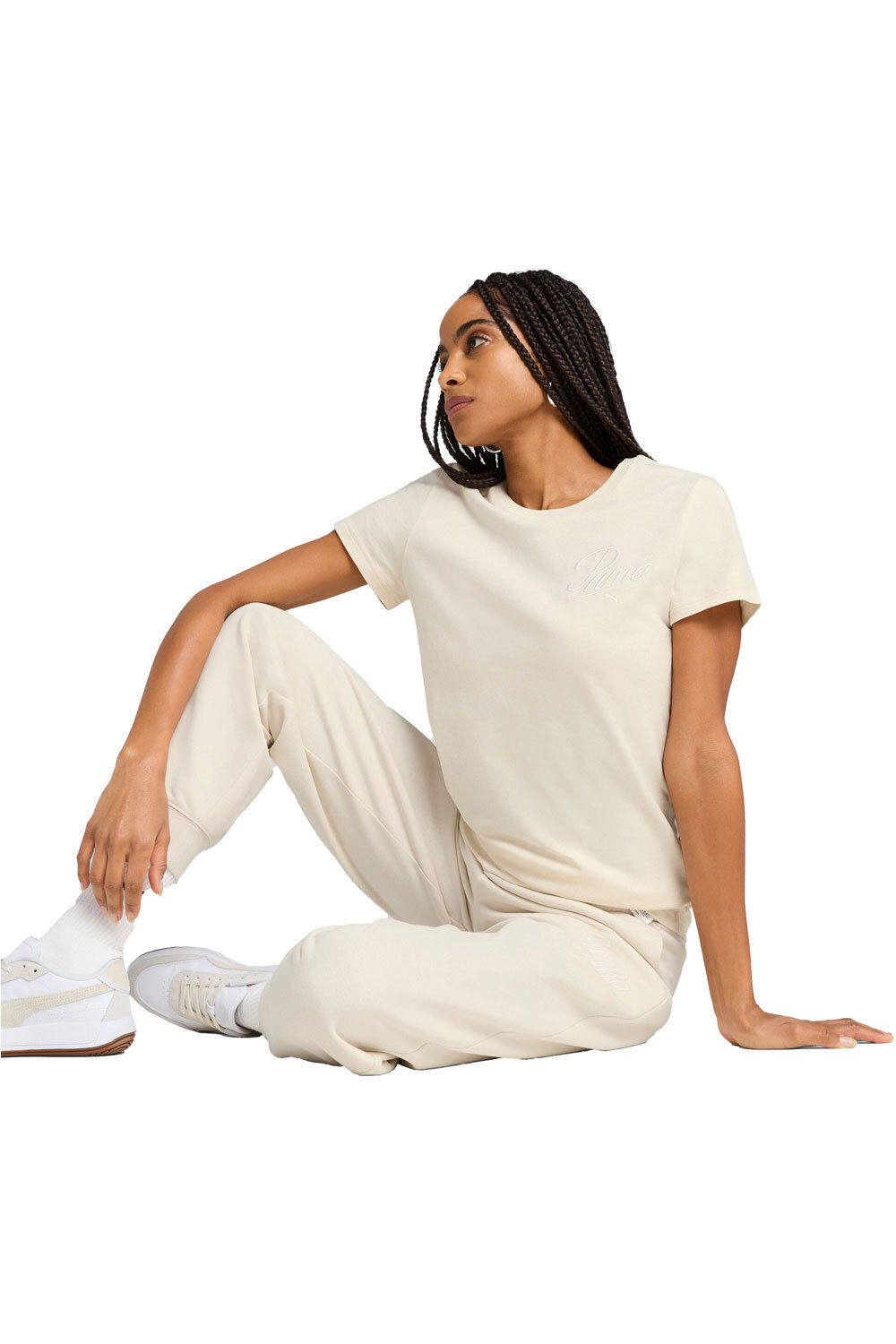 Puma camiseta manga corta mujer ESS SCRIPT Tee vista frontal