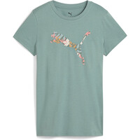 Puma camiseta manga corta mujer GRAPHICS Floral Cat Logo Tee vista detalle