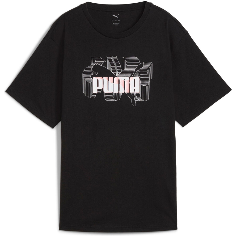 Puma camiseta manga corta mujer GRAPHICS Stacked No. 1 Logo Relaxed Tee 03