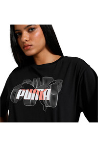 Puma camiseta manga corta mujer GRAPHICS Stacked No. 1 Logo Relaxed Tee vista detalle