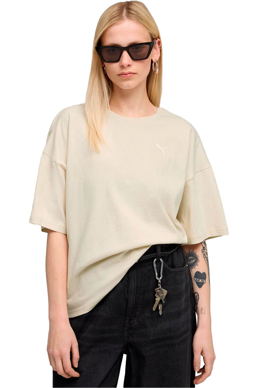 Puma camiseta manga corta mujer HER Oversized Tee vista frontal