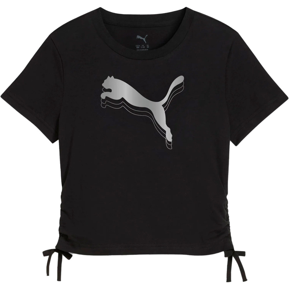 Puma camiseta manga corta niña ESS METALLIC Knotted Tee G vista frontal