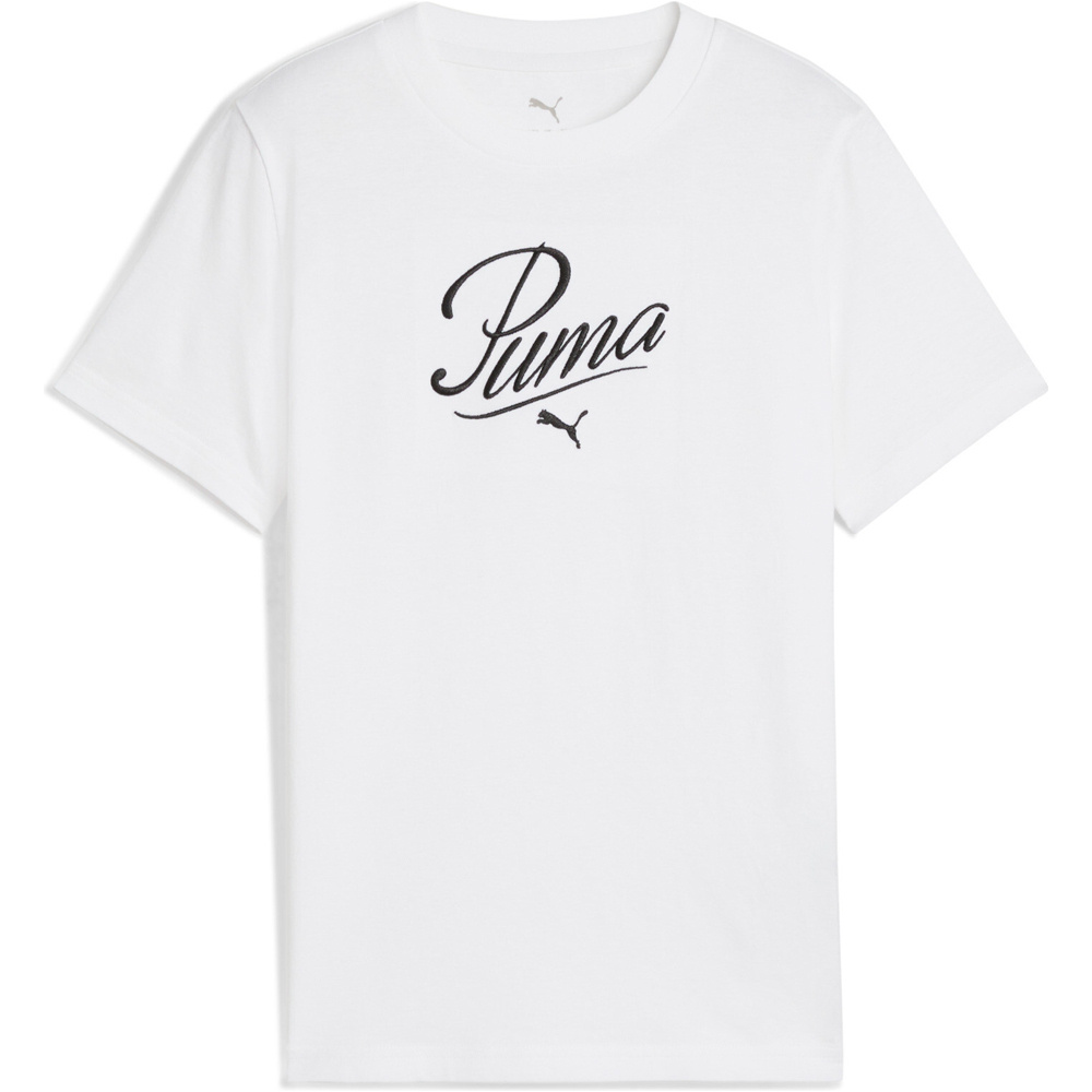 Puma camiseta manga corta niña ESS SCRIPT Tee G vista frontal