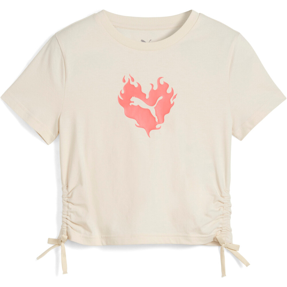 Puma camiseta manga corta niña FLAMING LOVE Knotted Tee G vista detalle