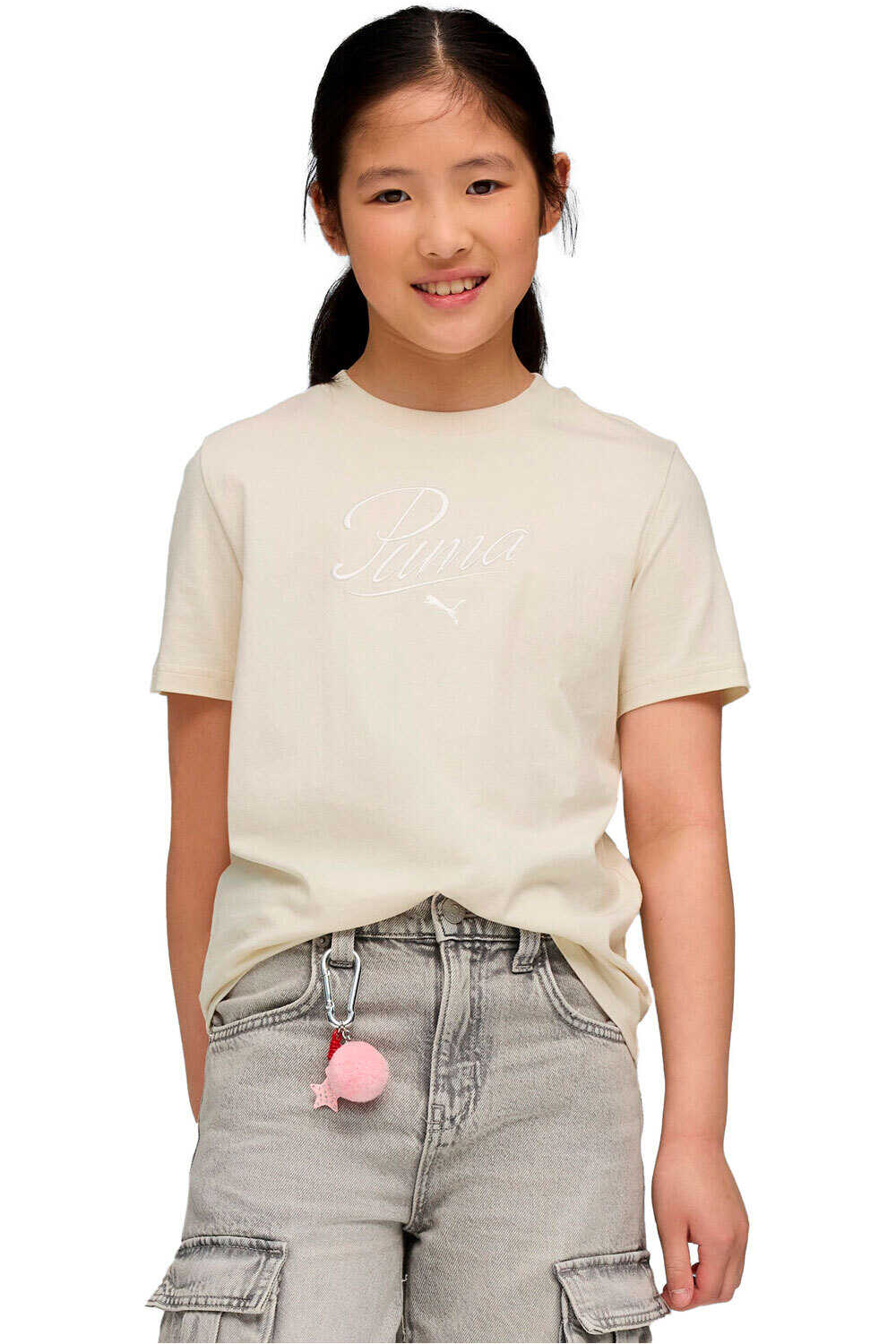 Puma camiseta manga corta niña X_ESS SCRIPT Tee G vista frontal