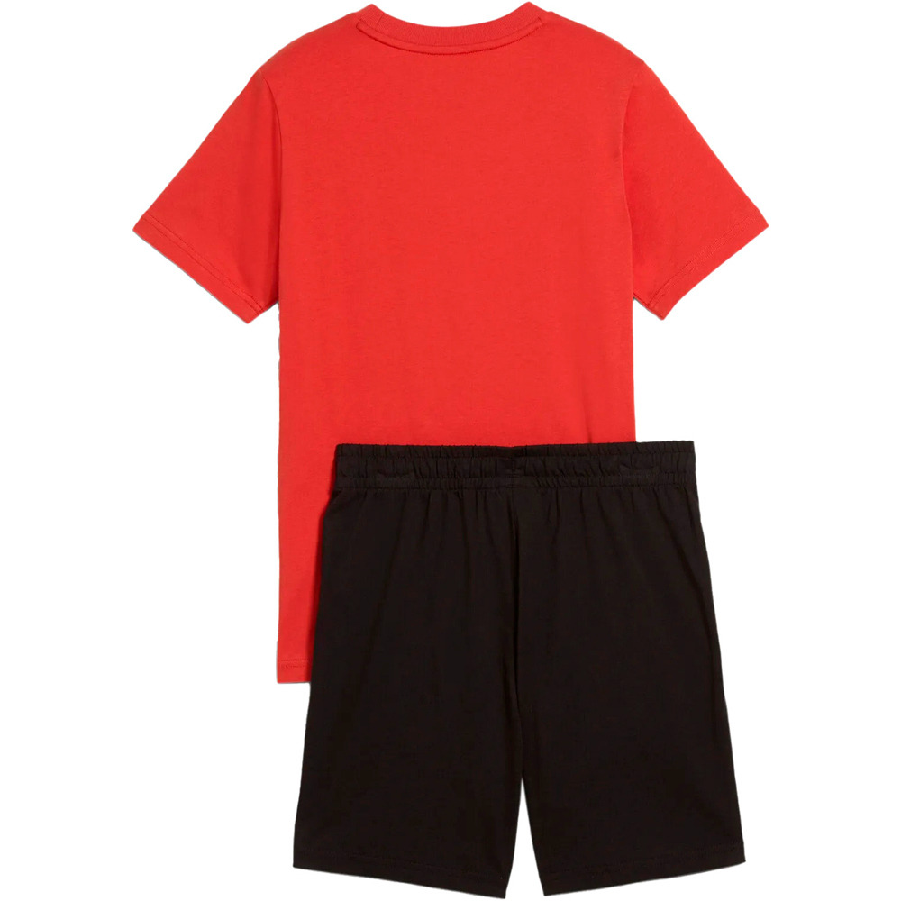 Puma camiseta manga corta niño ESS 2 COLOR No. 1 Logo Tee and Shorts Se vista trasera