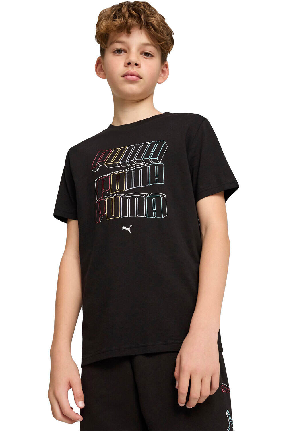 Puma camiseta manga corta niño ESS LOGO LAB HOG Tee B vista frontal